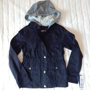 Limited Too Girls Hooded Twill Jacket Black